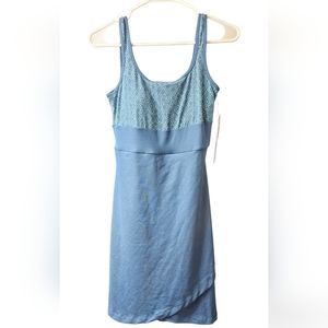 Title Nine Womens X-Small Connnelly Blue Keyhole Tank Dress Zip Pockets NWT